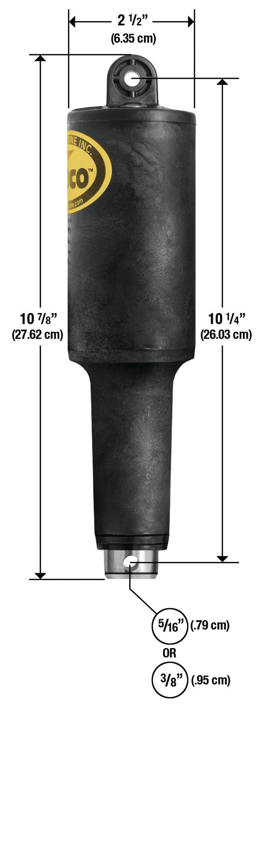 Lenco 2 1/4"" Stroke Xds Actuator 3/8"" 12v